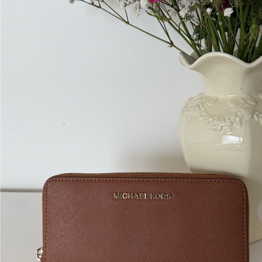 Michael Kors Tan Zip-Around Wallet
